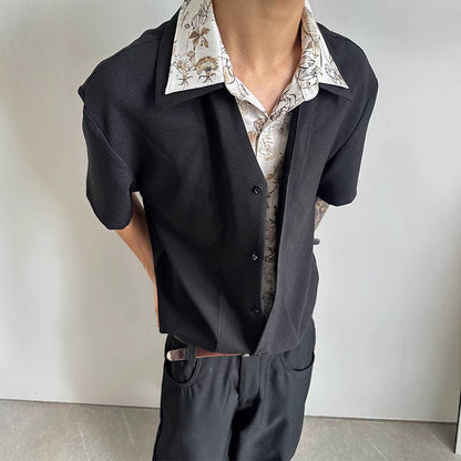 Flattering Black Linen Collared Casual Shirt