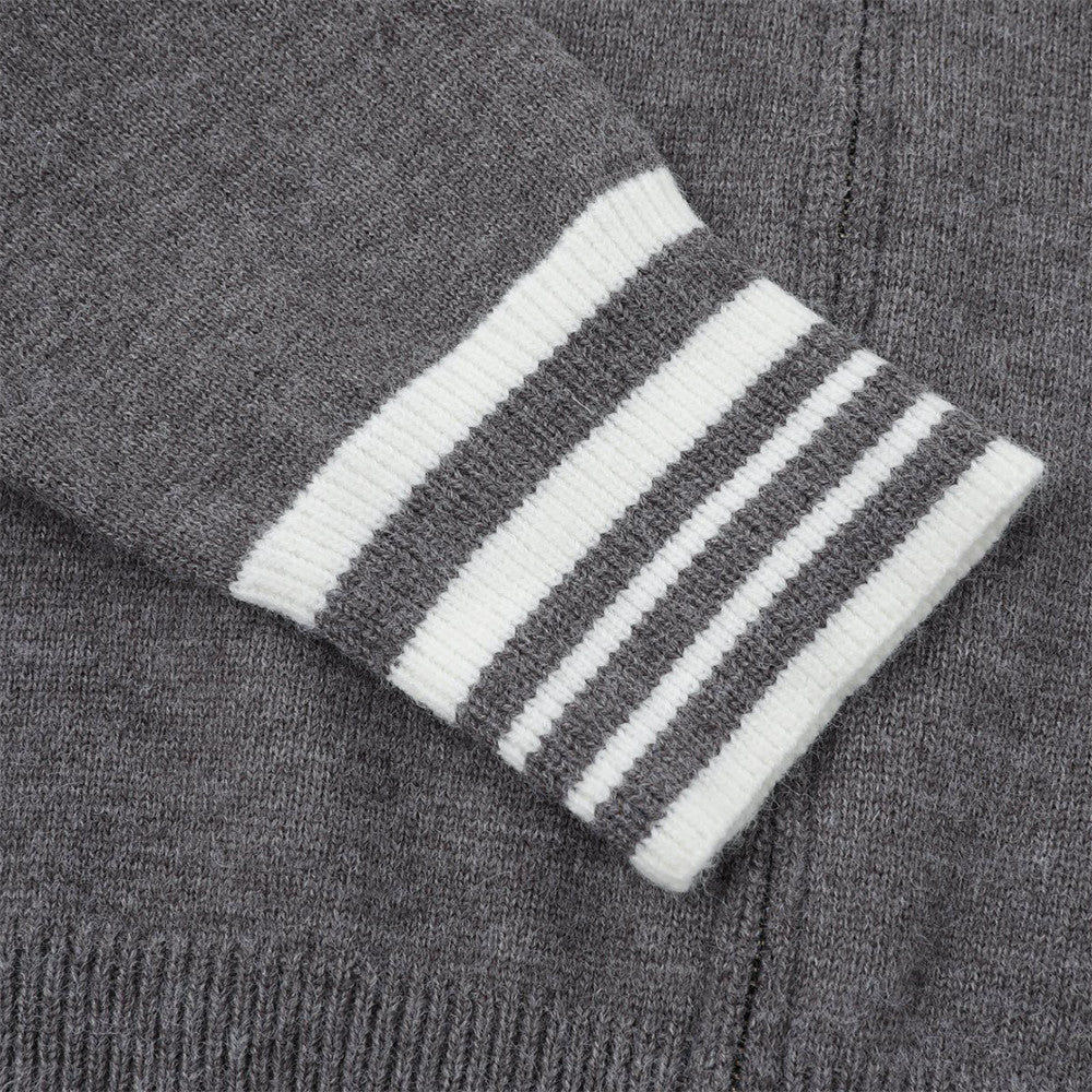 Nautical Striped Loose Casual Zipper Sweater
