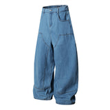 Distressed Streetwear Denim Wide-leg Cargo Jeans