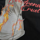 Creative Flame Print Loose Long Sleeve Shirt