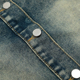 Men Spring Vintage Distressed Denim Jacket