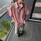 Bold Durable Checkered Bubble Cross Loose Shirt