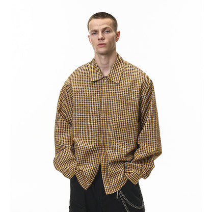 Stylish Plaid Button-Up Fall Casual Shirt