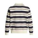 Premium Striped Button-down Knit Sweater