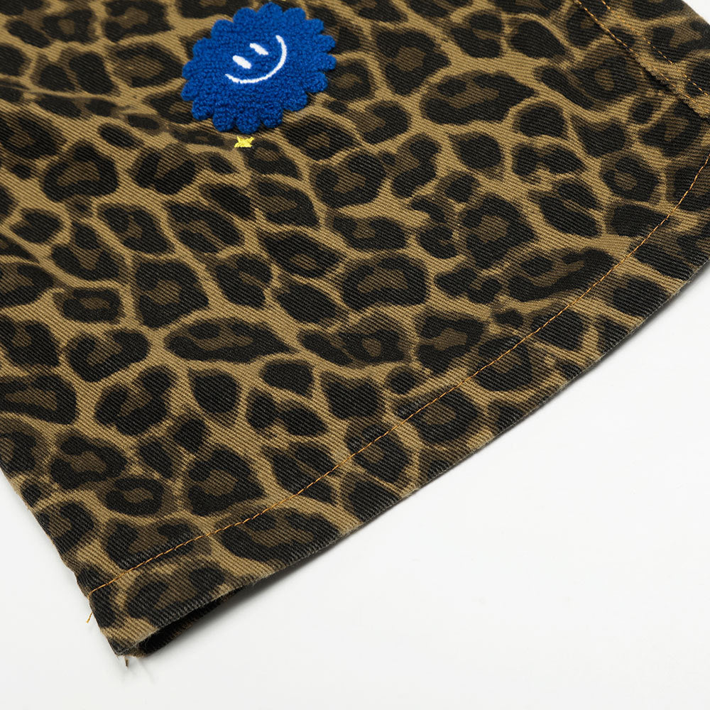 Men Essential Vintage Leopard Print Workwear Pants