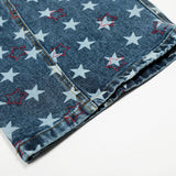 Men Y2K Streetwear Star Print Wide Leg Jeans