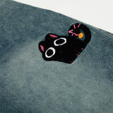 Cartoon Embroidered Vintage Washed Denim Jeans