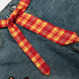 Y2K Unique Five-Star Wide Leg Denim Jeans