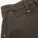 Streetwear Punk Deconstructed Pleated Wide Leg Jeans