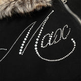 Stylish Oversized Zip-Up Furr Hooded Sweatshirt
