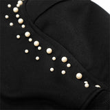 Plush Short Outerwear with Beaded Hooded Sweatshirt