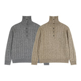 Men Casual Cozy Knit High Neck Sweater