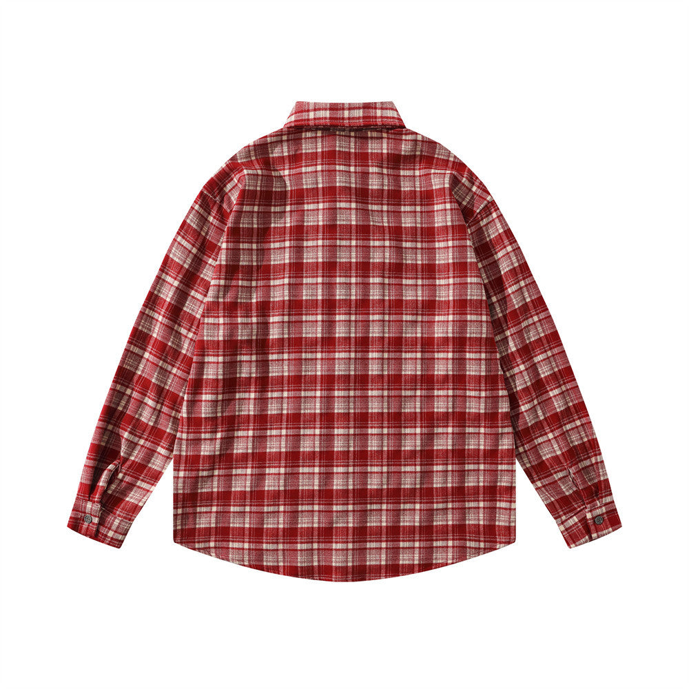 Breathable Retro Stylish Plaid Long Sleeve Shirt