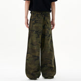 Fashionable Camo Loose Fit Straight Pants