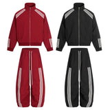 Striped Athletic Jogger Pants & Windbreaker Jacket