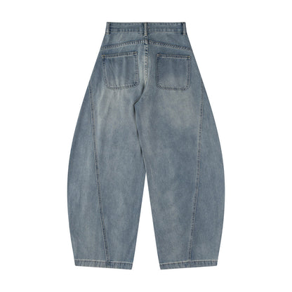Stylish Star Embellished Curved Wide Leg Jeans