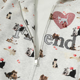 Whimsical Animal Zip-Up Print Hooded Sweatshirt