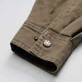 Mens Classic Plush Washed Punk Denim Jacket