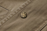 Mens Classic Plush Washed Punk Denim Jacket