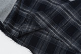 Fashionable Irregular Plaid Patchwork Ripped Hoodie