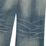 Flexible Streetweear Faded Gradient Denim Flare Jeans