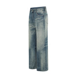 Flexible Streetweear Faded Gradient Denim Flare Jeans