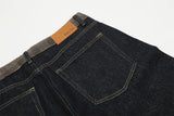 Streetwear Patchwork Plaid Denim Straight Leg Jeans