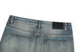 Flexible Streetweear Faded Gradient Denim Flare Jeans