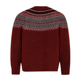 Flattering Tribal Totem Jacquard Knit Round neck Cardigan
