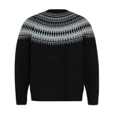 Flattering Tribal Totem Jacquard Knit Round neck Cardigan