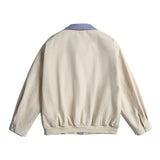 Aviation Colorblock Checkered Collar Baseball Jacket