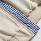 Aviation Colorblock Checkered Collar Baseball Jacket