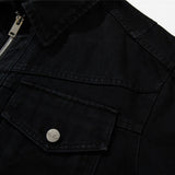 Streetwear Unique Deconstructed Black Denim Jacket