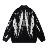 Y2K Breathable Stylish Floral Zip-Up Knit Cardigan