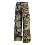 Elevated Camouflage Loose Wide Leg Cargo Pants