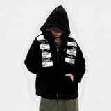 Polished Look Colorful Striped Hooded Sweatshirt