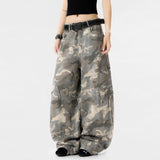 Insulated Streetwear Camouflage Wide Leg Cargo Jeans