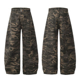 Elevated American Style Camo Cargo Denim Jeans