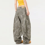 Breathable Hip Hop Leopard Print Wide Leg Pants