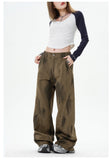 Plush Gradient Tie Dye Workwear Wide Leg Jeans