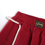 Creative Red Woven Rope Design Wide Leg Jogger