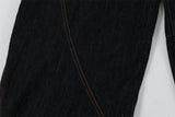 Y2K Unique Split Design Straight Leg Cargo Jeans