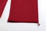 Creative Red Woven Rope Design Wide Leg Jogger