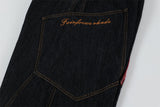 Y2K Unique Split Design Straight Leg Cargo Jeans