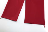 Creative Red Woven Rope Design Wide Leg Jogger