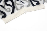 Streetwear Abstract Heart Jacquard Knit Hooded Sweatshirt