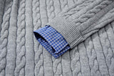 Stylish Fake Two Piece Preppy Check Collar Sweater