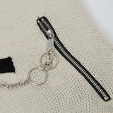 Winter Flexible Y2K Lazy Cross Zipper Sweater