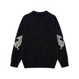 Women Butterfly Print Cozy Loose Knit Sweater