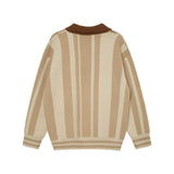 Long-lasting Striped Long Sleeve Polo Sweater
